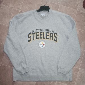 Pittsburgh Steelers Mens Gray Sweatshirt Size Large